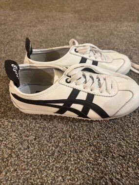 Onitsuka Tiger by Asics White Sneakers with Black Stripes